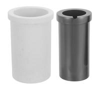 SAFIGLE 2pcs Graphite Crucible Set 2.5kg Capacity Quartz Outer Shell, Efficient Heat Conduction and Double Layer Protection Structure for Gold and Copper Melting in Workshop Casting