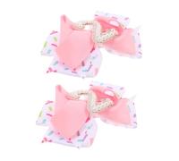SAFIGLE 2pcs Hair Bow Clips Soft Safe Birthday Hair Accessories for Number Elegant Bowknot Barrettes for Parties Showers Festivals