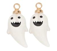 SAFIGLE 2Pcs Halloween Ghost Charms for DIY Jewelry Making Unique Pendant Earrings Necklace Accessories for Craft Projects Festive Celebrations