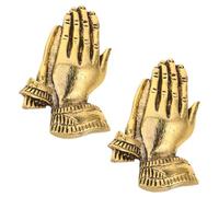 SAFIGLE 2pcs Handmade Golden Praying Hands Brooch Pins in Alloy with Comfortable Fit, Elegant Shawl Pin for Weddings and Church, Stylish Religious Jewelry Accessory for Men and Women