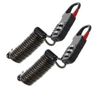 SAFIGLE 2pcs Helmet Anti-Theft Security Cable Locks with Retractable Steel Wire, 3-Digit Resettable Combination Bicycle and Motorcycle Protective Locks for E-Bikes and Scooters