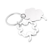 SAFIGLE 2pcs Hollow Four Leaf Clover Metal Pendants for Keychains DIY Jewelry Making Unique Car Ornaments Chic Silver Design for Enthusiasts