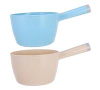 SAFIGLE 2pcs Japanese Style Water Scoop with Ergonomic Handle Practical Ladle for Home and Kitchen Use Easy-Clean Smooth Surface Multipurpose Watering and Cooking Scoop