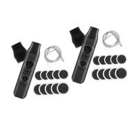 SAFIGLE 2pcs Kazoo Musical Instrument with Double Flute Holes Tones Includes Lanyard and Replacement Membranes for Creation and Accompaniment