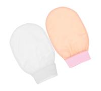 SAFIGLE 2Pcs Korean Exfoliating Body Scrubber Mitt Silky Soft Bath Cloth for Face Body Care Gentle Dead Skin Remover for Radiant Complexion Elegant Colors Lotus