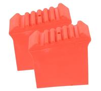 SAFIGLE 2pcs Ladder Leg Protective Pads Non-Slip Rubber Feet Covers for Extension and Step Ladders Wear-Resistant Safety Stabilizers with Easy Installation Red Square Anti-Skid Protectors