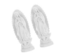SAFIGLE 2pcs Mary Praying Statue Resin Figurines Catholic Mother of Jesus Sculpture Religious Table Decor for Home Spiritual Altar with Detailed Craftsmanship and Material