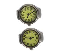 SAFIGLE 2pcs Men Women Finger Watches: Stretchy Strap Roman Arabic Dial Elastic Analog Easy Read Quartz Couple Ring Watches for Birthday Graduation Wedding