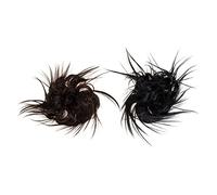 SAFIGLE 2pcs Messy Bun Hairpiece Scrunchies Synthetic Curly Hair Bun Extensions with Elastic Band for Style and Added Volume for Womens Casual Looks