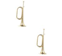 SAFIGLE 2pcs Military Style Trumpet Bugle for School Band Copper Trumpet Bugle for Beginners