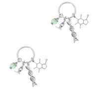 SAFIGLE 2pcs Molecule Keychain for Girls Science Theme Backback Keychains Microscope Charm Biology Gifts