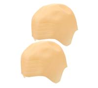 SAFIGLE 2pcs Monk's Headgear Realistic Bald Cap for Women Adult Cosplay Halloween Bald Head Wig Cap for Head Stage Performance