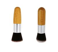 SAFIGLE 2pcs Multifunction Foundation Brush Set for Makeup Women Soft Dense Flat and Round Head Cosmetic Kit Lightweight Tools for Blending and Airbrushed Finish