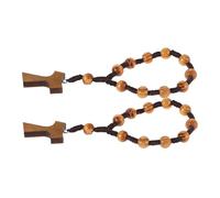 SAFIGLE 2pcs Natural Wood Prayer Beads Bracelet Catholic Religious Jewelry Wooden Wristband for Yoga Decor