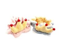 SAFIGLE 2pcs Non Slip Crown Makeup Headbands for Women Soft Plush Washing Face Hair Accessories Stretchy Comfortable Hairbands for Pink and Yellow Blue