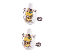 SAFIGLE 2pcs Ocarina Music Instrument Animal Pattern Portable Desktop Decor for Beginner Professional Performer Tiger