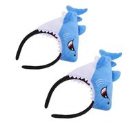 SAFIGLE 2pcs Ocean Creature Headbands Shark Hair Hoops Cosplay Headband for Ladies Makeup Spa Face Wash Kawaii Hair Accessory Cartoon Hairband Shark