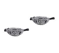 SAFIGLE 2pcs Pack Leopard Print Sling Bag for Women Fanny Pack Dual Zipper Fashion Waist Bag Small and Perfect Present for