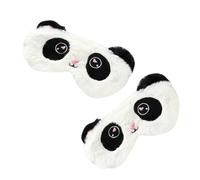 SAFIGLE 2pcs Plush Cartoon Eye Masks Comfortable Sleeping Eye Covers Block Light for Afternoon Naps and Portable Blindfolds Panda Design
