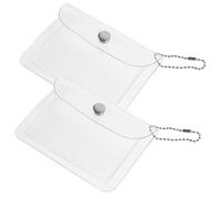 SAFIGLE 2pcs Portable Key Case Coin Storage Pouch Transparent Mini Organizer for Travel Handbag and Essentials Great Women and Girls