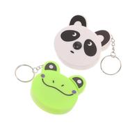 SAFIGLE 2pcs Portable Mini Retractable Tape Measure Keychain with Automatic Retract Cartoon Animal Design Pendant for Sewing Waist Measurement Go Use Panda Frog