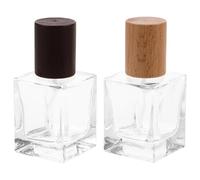 SAFIGLE 2Pcs Portable Refillable Perfume Spray Bottles with Elegant Wood Caps Compact Fine Mist Atomizers for Travel and Daily Use for Fragrance Decanting