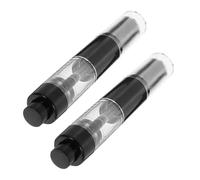 SAFIGLE 2pcs Pressed Powder Brush Blending Brush 5.70x0.86x0.86in Plastic Artificial Fiber Press to Dispense Integrated Design Stylish Bottle Design Travel on The Go Makeup Application