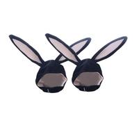 SAFIGLE 2pcs Rabbit Headgear Fox Hat Ears Headband Adult Pink Ears Chipmunk Tail Pig Beanie Furry Muffs Stuffed Bunny Plush Ears Moving Head Cap Rabbit Ears Headband Black Plush Fabrics