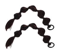 SAFIGLE 2pcs Realistic Braid Wig Ponytail Extensions Braided Hair Extensions for Braids