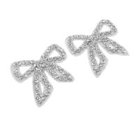 SAFIGLE 2pcs Rhinestone Bow Applique Patches Iron-on Sequin Bow Patches for Clothing Repair, Wedding Bridal Waistband Decoration Accessories for Women