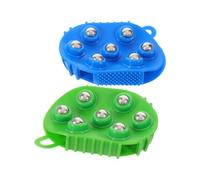 SAFIGLE 2pcs Rotating Seven Bead Massage Brush with Lymphatic Massage Gloves Deep Tissue Cellulite Massager for Hand and Body Manual Muscle Relief Tool for Relaxation and Reduction