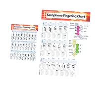 SAFIGLE 2pcs Saxophone Chord Chart Learning Guide Reference Poster Charts for Novice Practice Saxophone