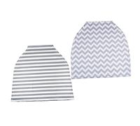 SAFIGLE 2pcs Seats Cover Set Breathable Boy Girl Seats Canopy Stroller Cover for Boys and Girls Durable Easy to Install Grey-White Stripes Grey Waves