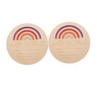 SAFIGLE 2pcs Sign Wooden Monthly Card Newborn Announcement Prop Nursery Name Sign for Girls Discs for Capturing First Year Moments