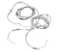 SAFIGLE 2pcs Simulation Wire Chain - Premium Rubber Barb Wire Decorations for Halloween and Prank Props - Safe Fake Barbed Wires for Haunted House Makeup and Toys - Ideal PVC Steel Wire Child-Friendly