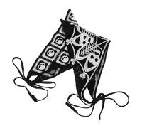 SAFIGLE 2pcs Skull Spiderweb Pattern Knitted Head Scarf for Women Gothic Triangle Hair Bandanas for Halloween Parties Versatile Fashion Accessory