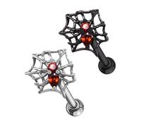 SAFIGLE 2Pcs Spider Earrings with Red Zircon Ear Studs for Halloween Parties Unique Design for Festivals and Cosplay for Any Occasion