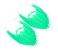 SAFIGLE 2pcs St Patrick's Day Party Beard Large Green Fake Mustache Lint Costume Accessory Comfortable Breathable for Cosplay Performances and Festival Celebrations