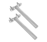 SAFIGLE 2pcs Stainless Steel Bird Perch Rough and Smooth Surface for Parakeet and Cockatiel Sturdy Parrot Standing Holder Bird Cage Accessory for Comfortable Perching