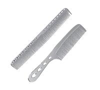 SAFIGLE 2Pcs Stainless Steel Hair Combs Fine Styling Hair Spray Organizer for Home Salon Use Bright Silver Large Lightweight Static Skin Friendly Design