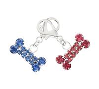 SAFIGLE 2pcs Sturdy Dog Bone Shape Pet Collar Pendant Decorative Rhinestone Charm for Dog Collars