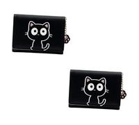 SAFIGLE 2pcs Stylish Credit Cards Holder Small Coin Purse Zipper Girls Coin Bag Small Pouch for Travel Business Gym Pu Material Easy to Clean
