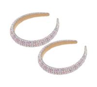 SAFIGLE 2pcs Thick Embellished Headband Beaded Headband for Women Girls Prom Hair Accessories Crystal Hoops