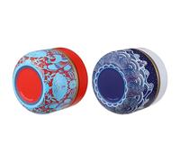 SAFIGLE 2PCS Tinplate Tea Canisters Sealed Jars for Sugar Candy Storage Multi-purpose Portable Kitchen Containers in Sea Blue and Red