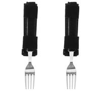 SAFIGLE 2pcs Universal Cuff Adaptive Fork Holder Elderly Eating Handicap Utensils Fork Gripping Straps Eating Hand Cuff Holder Cutlery for Disabled