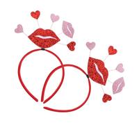 SAFIGLE 2Pcs Valentine's Day Heart Shaped Hairbands Romantic Head Accessories for Weddings Parties and Special Events Comfortable Sturdy Design for Photos and Celebrations