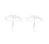 SAFIGLE 2pcs Vintage Floral Wedding Parasol Small Embroidered Umbrella Bridal Sun Dancing Photo Prop Wedding Party Decoration