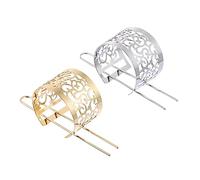 SAFIGLE 2pcs Vintage Hair Cuff Bun Sticks for Women Elegant Decorative Hairpins in Gold Silver for Indoor Outdoor Hairstyles Simple Durable Design