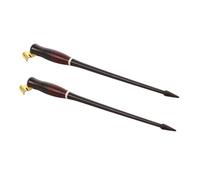 SAFIGLE 2pcs Vintage Oblique Calligraphy Dip Pen Holders with Wooden Handles and Detachable Brass Flanges, Adjustable Nib Holders for Learning Calligraphy and Artistic Writing Practice