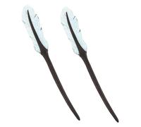 SAFIGLE 2pcs Vintage Wooden Hair Chopsticks for Women Carved Chinese Hairpins Lightweight Plume Pattern Hair Accessories for Daily Use or Special Occasions